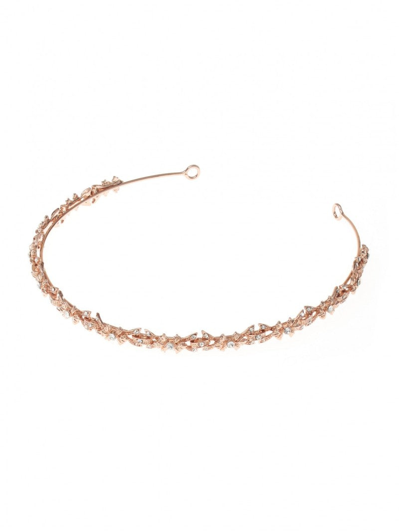 Poirier BB-722 Rose Gold Rhinestone Tiara