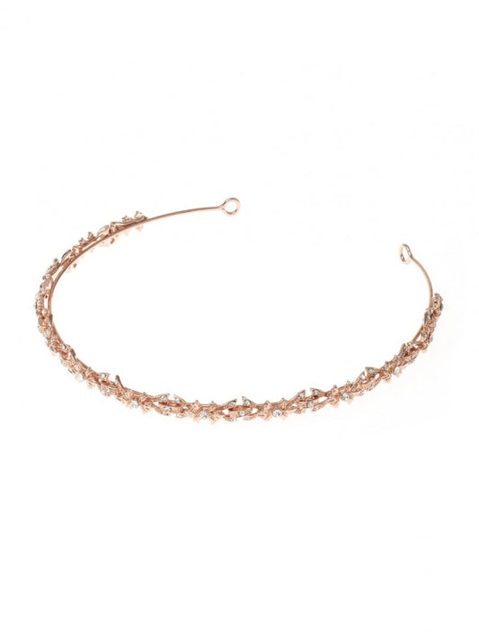 Poirier Rose Gold Rhinestone Tiara BB-722