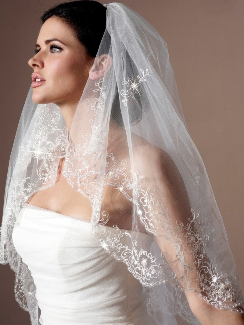 EV-S80-210 Double Layer Lace Edge Veil